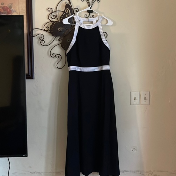MAEVE by Anthropologie Open Back button down midi black and white size 14 - Picture 2 of 7